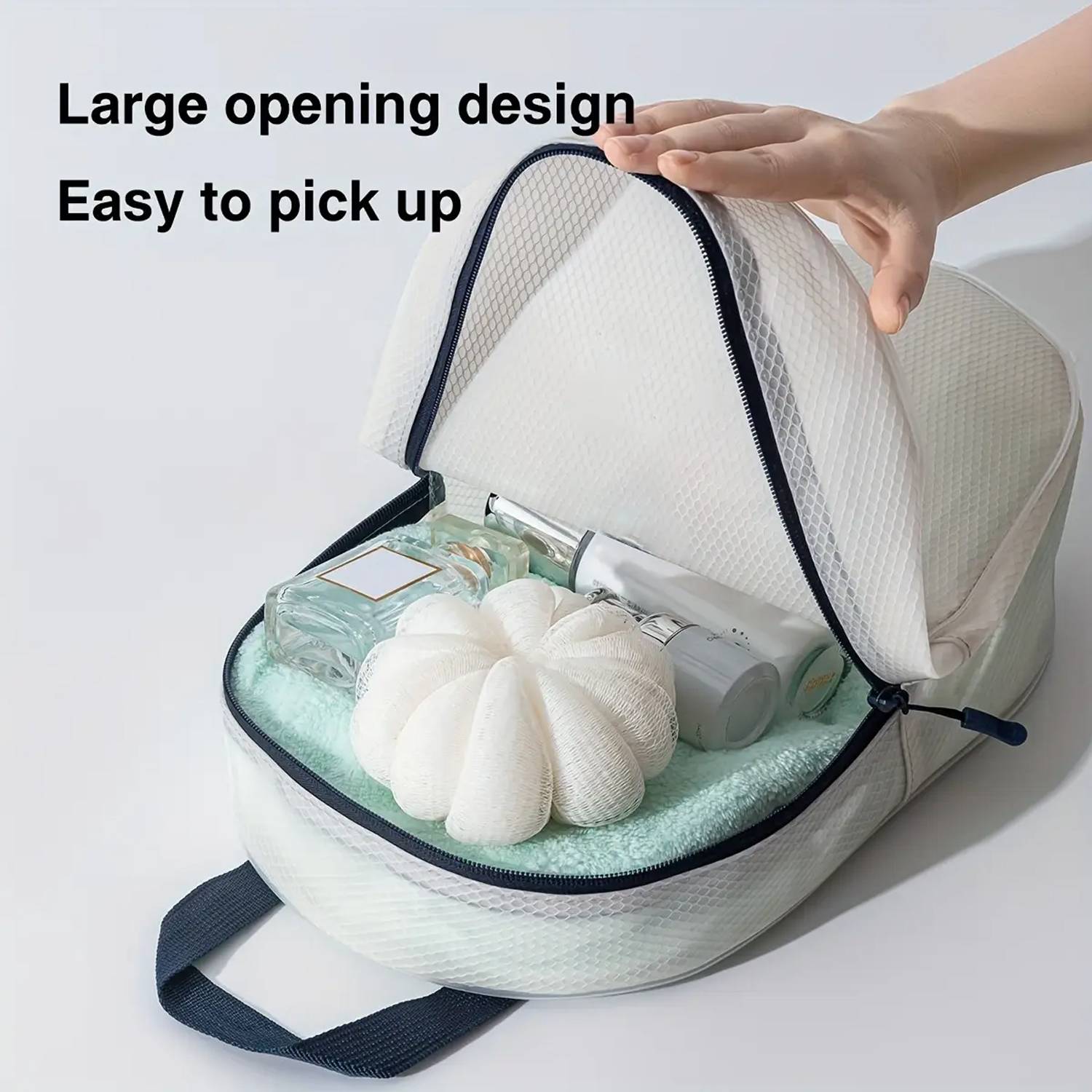 Large EVA Waterproof Gym & Travel Toiletry Bag w/ Zipper 6