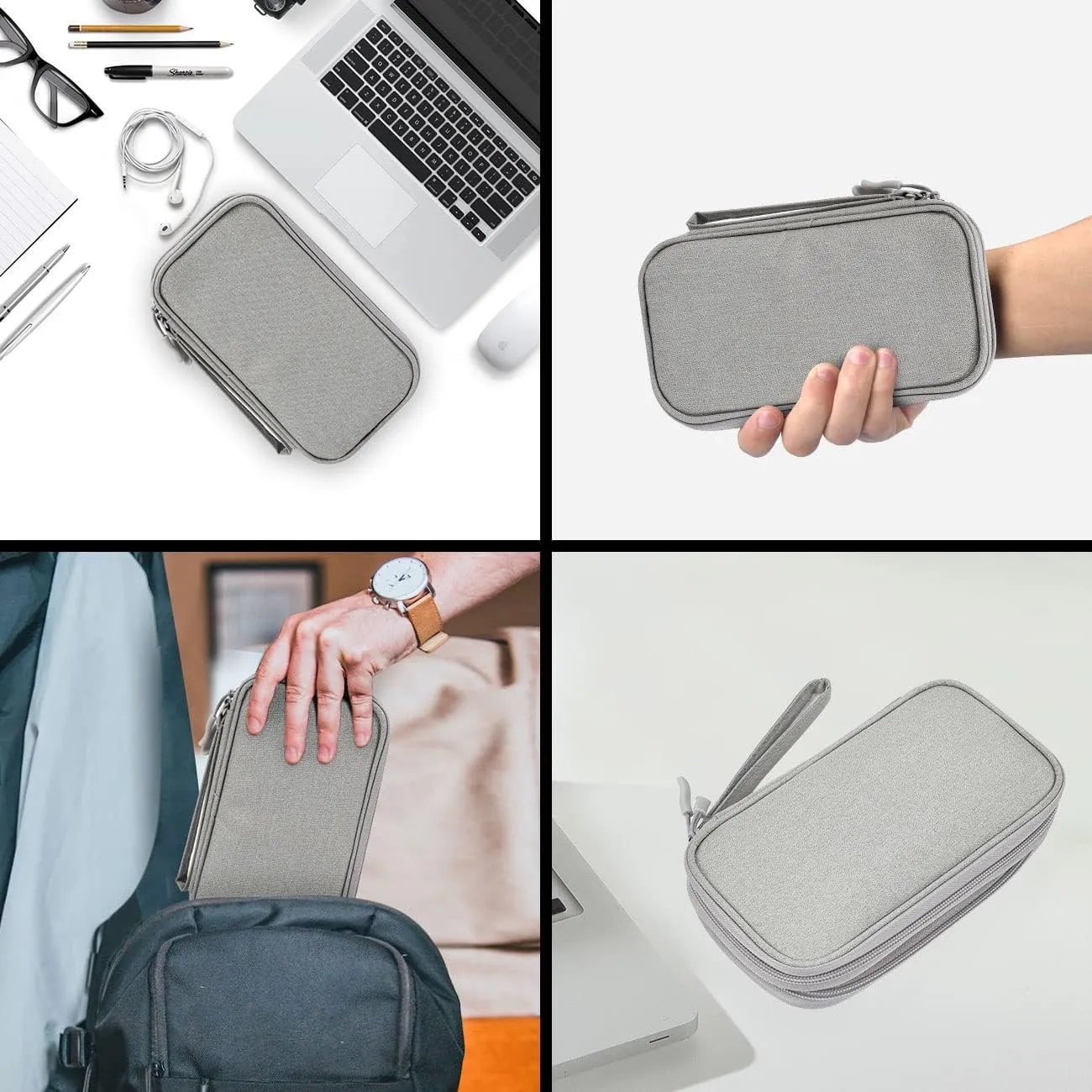 Waterproof Double Layers Travel Cable Organizer Pouch 8