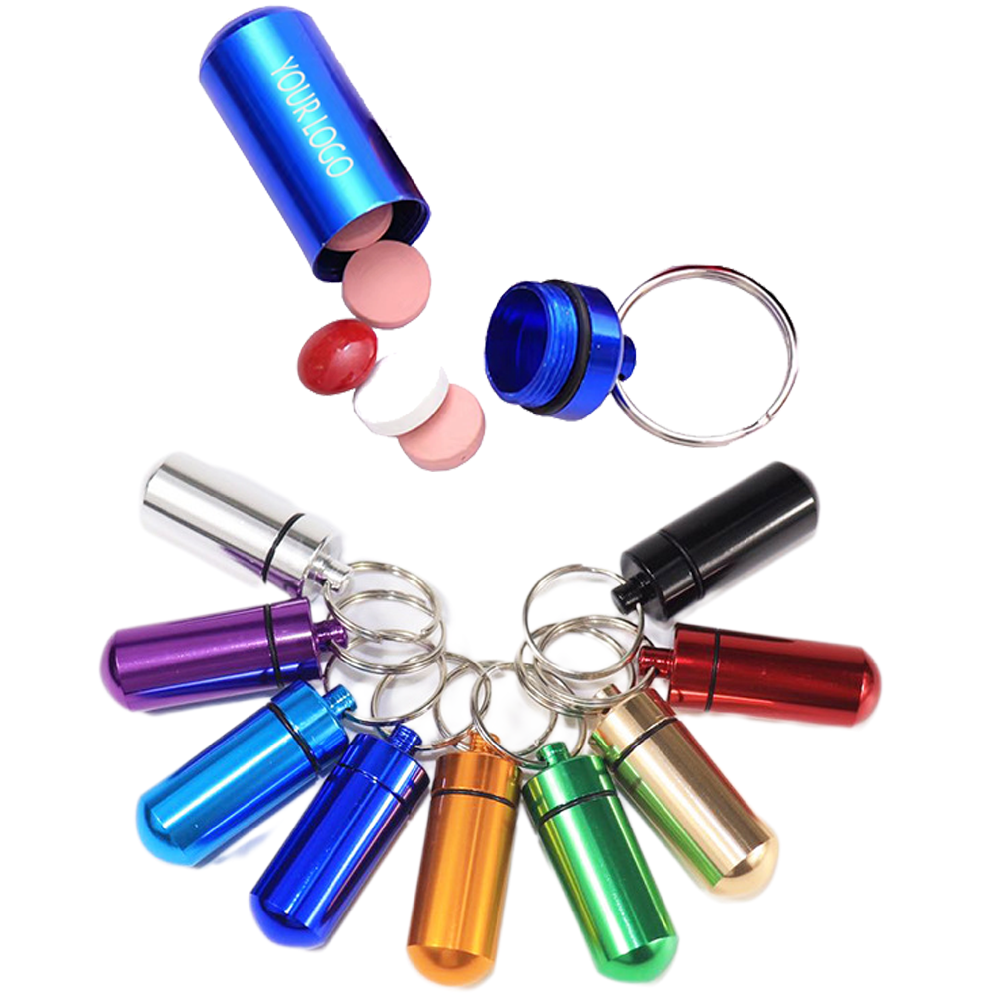 MOQ 50pcs Aluminum Mini Pill Bottle 3