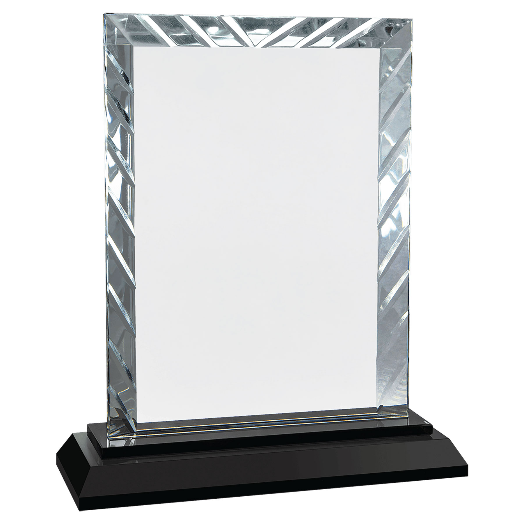 7" Rectangle Accent Glass on Black Base 3