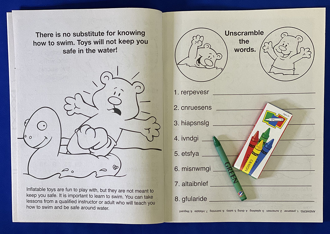 COLORING SET - Pool Safety Coloring Book Fun Pack 3