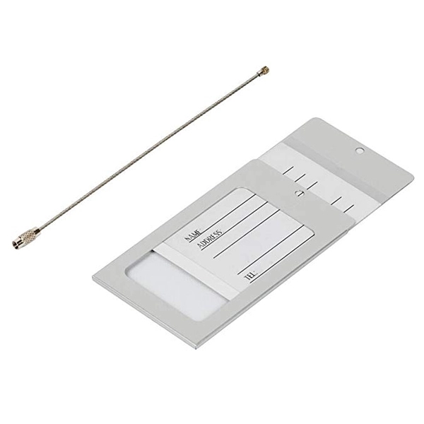 Aluminum Metal Travel Luggage Tag with Wire Loop Closure 6