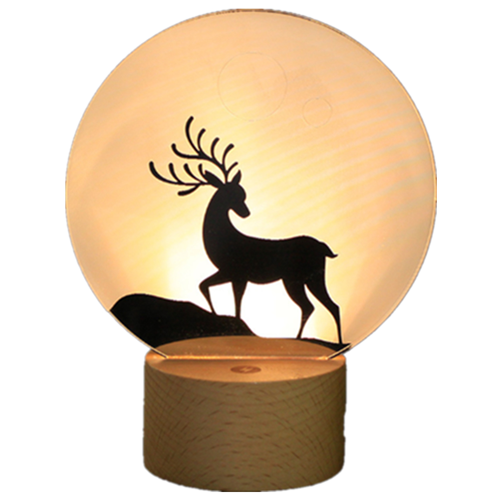Elk Pattern Creative 3D Acrylic Night Light 7