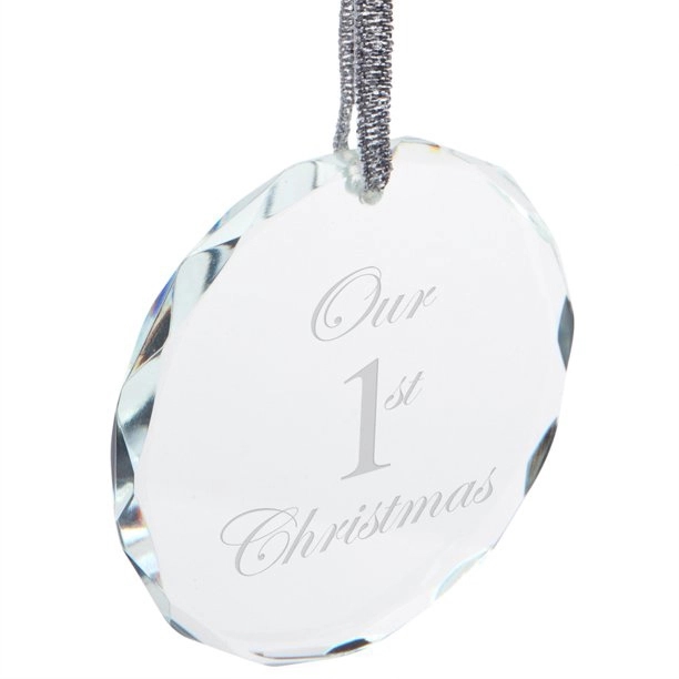 Personalized Crystal Christmas Ornament-Round 6
