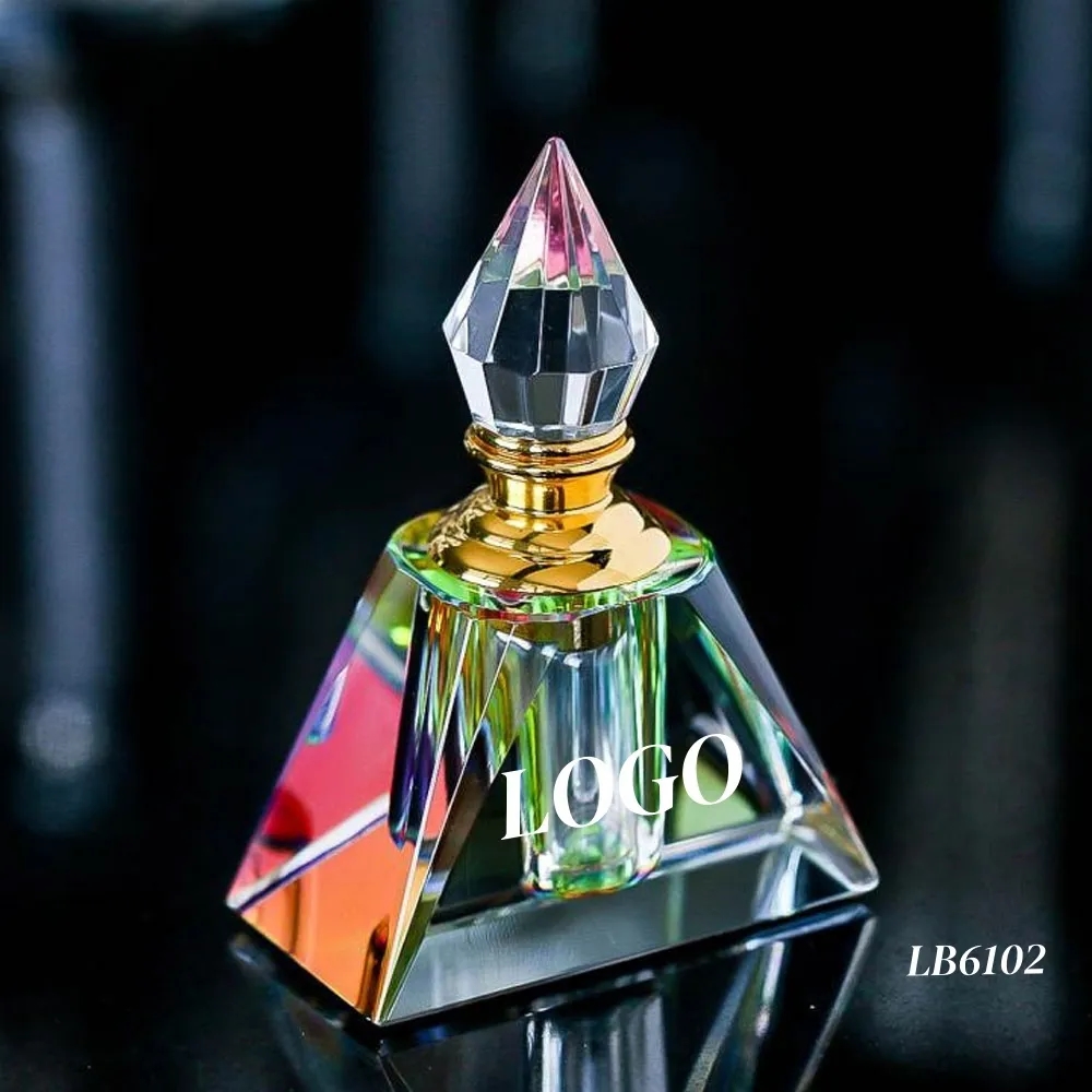 vintage Crystal Perfume Bottle Empty 4