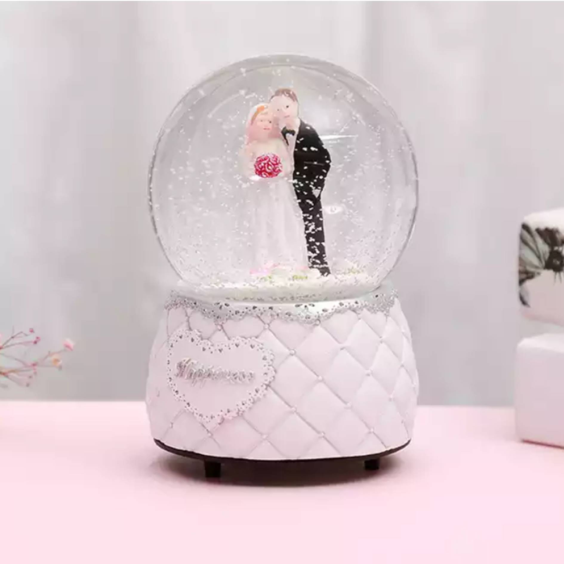 Custom Love Couple Snow Globe 3