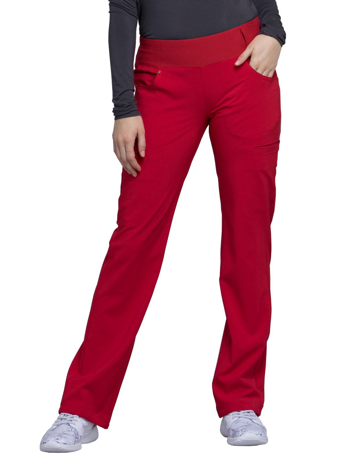 Cherokee - iFlex - Mid Rise Straight Leg Comfort Knit Waistband Pull-on Pant 6