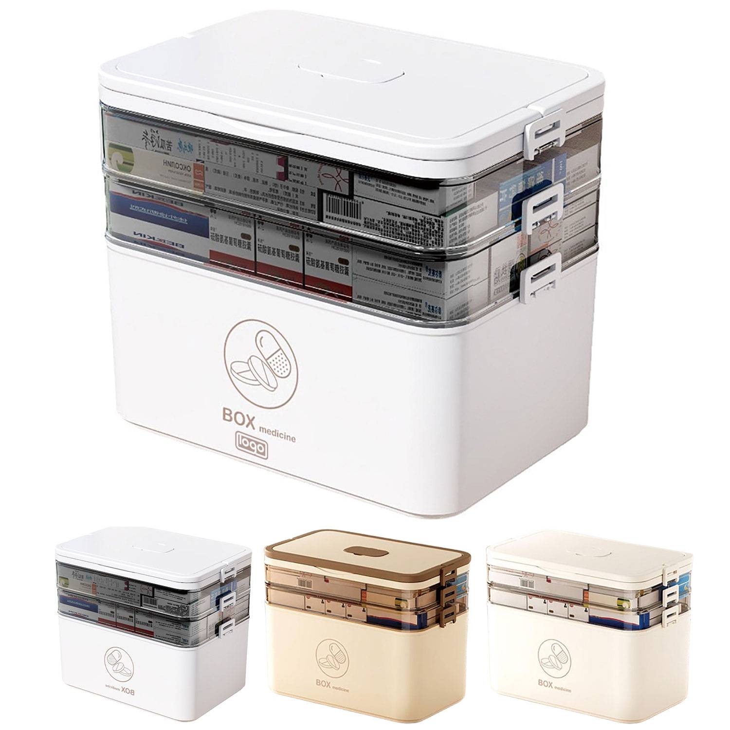 Three-Layer Large-Capacity Transparent Medicine Box 8