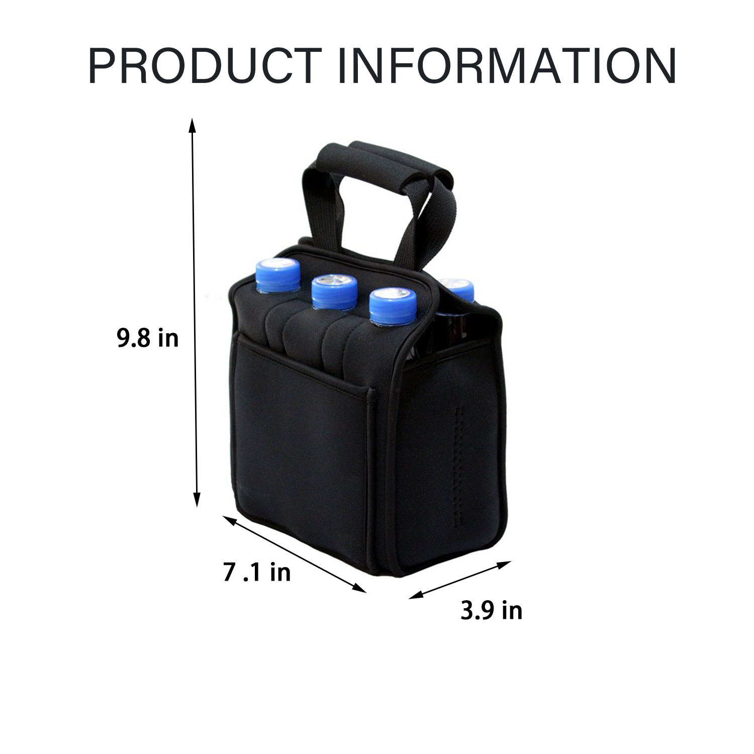 Six Pack Neoprene Beverage Tote Bag 3