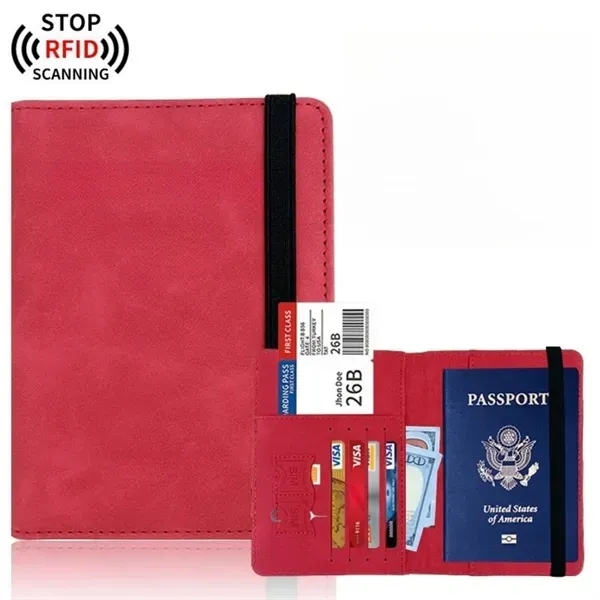RFID-Blocking Passport Cover with Faux Leather Travel Wallet 12