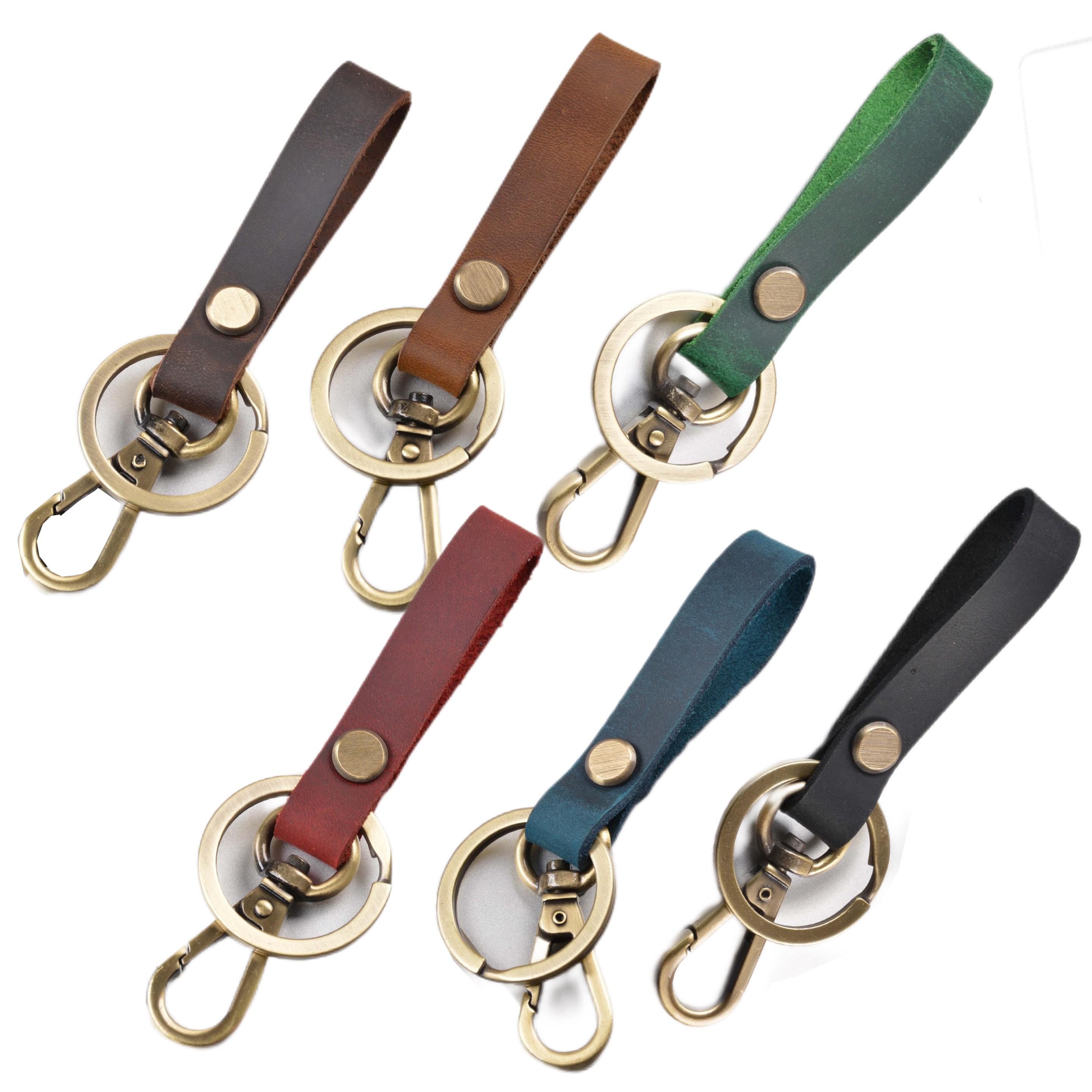 Custom Genuine Leather Car Key Chains 5