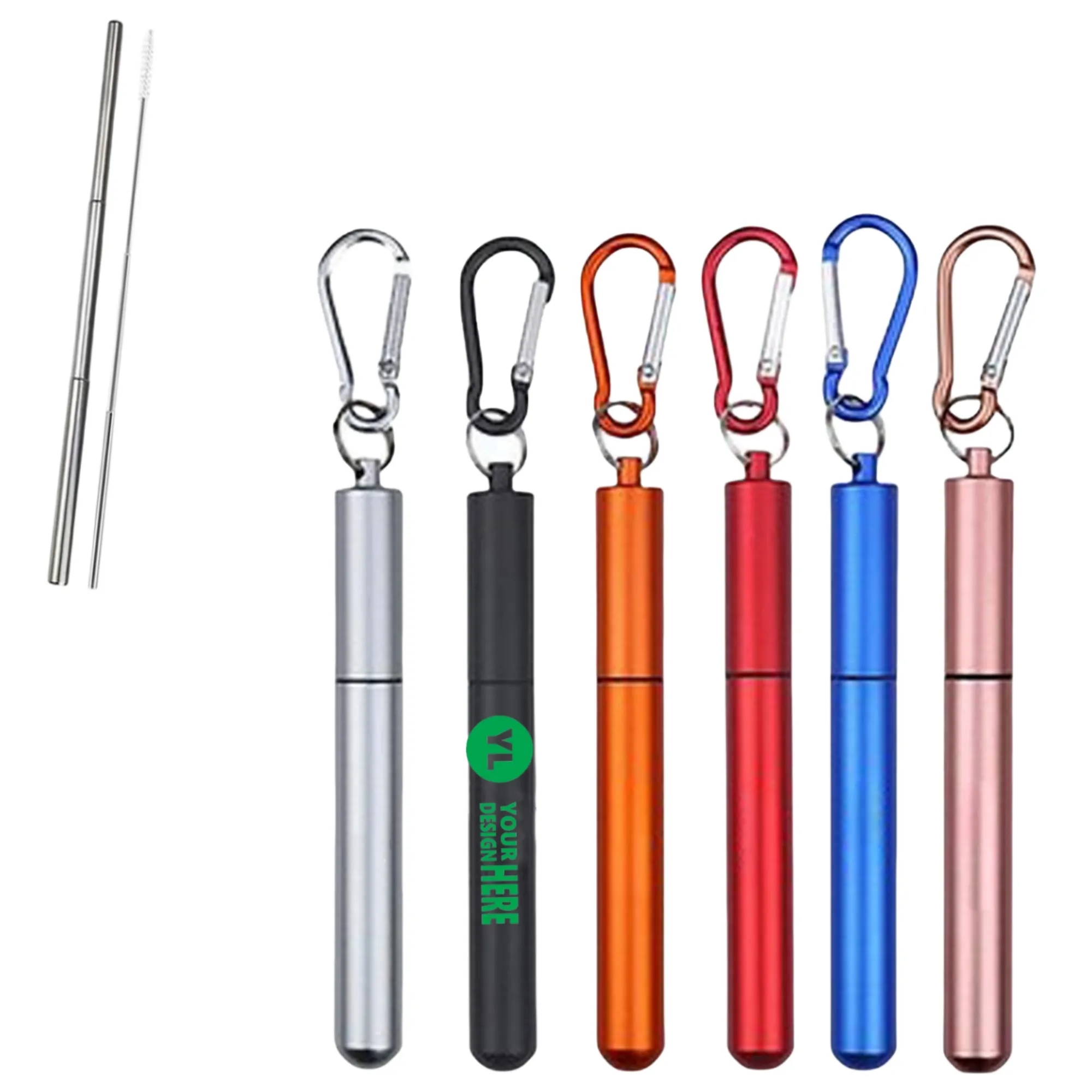 304 Metal Case Reusable Collapsible Straws 2