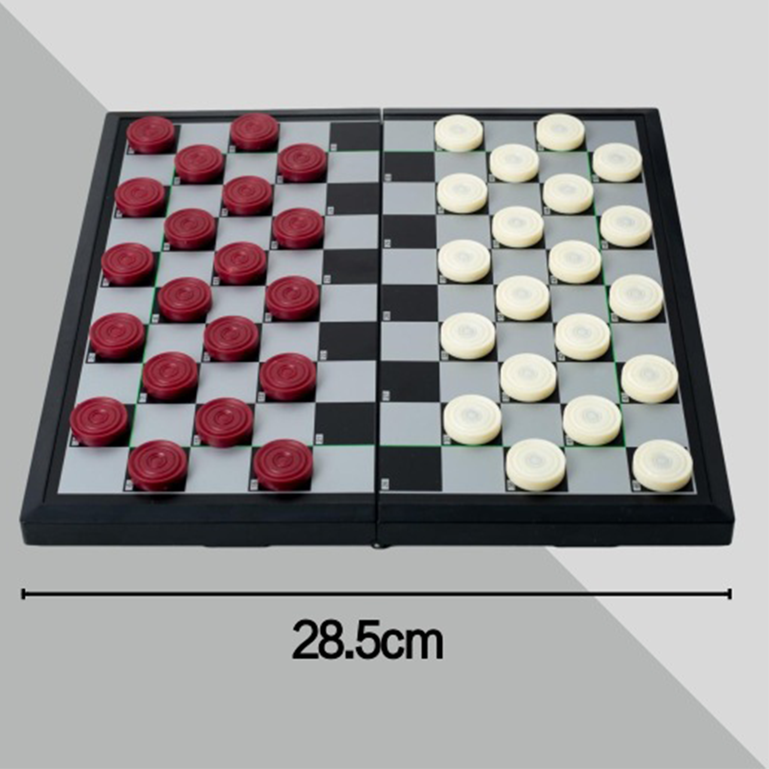 12.4" Checkers Folding Wooden Game Set 4