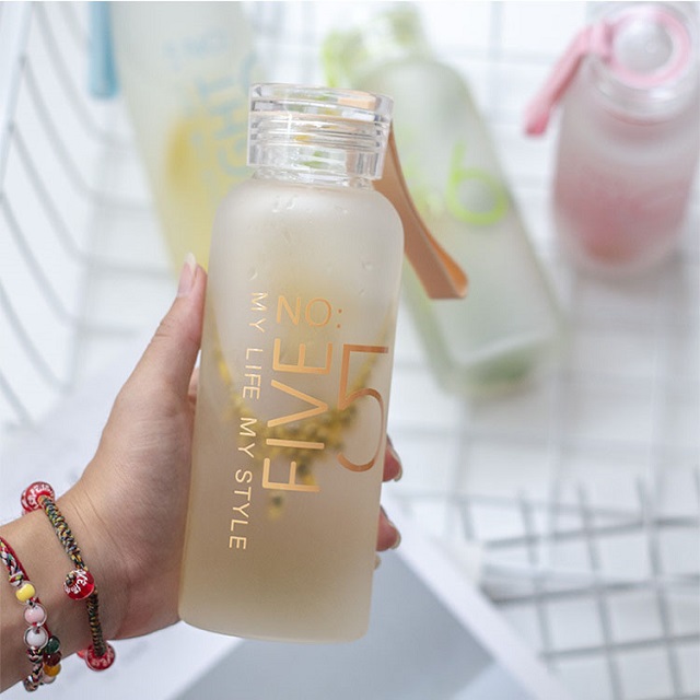 Glass Water Bottle 15 oz 2
