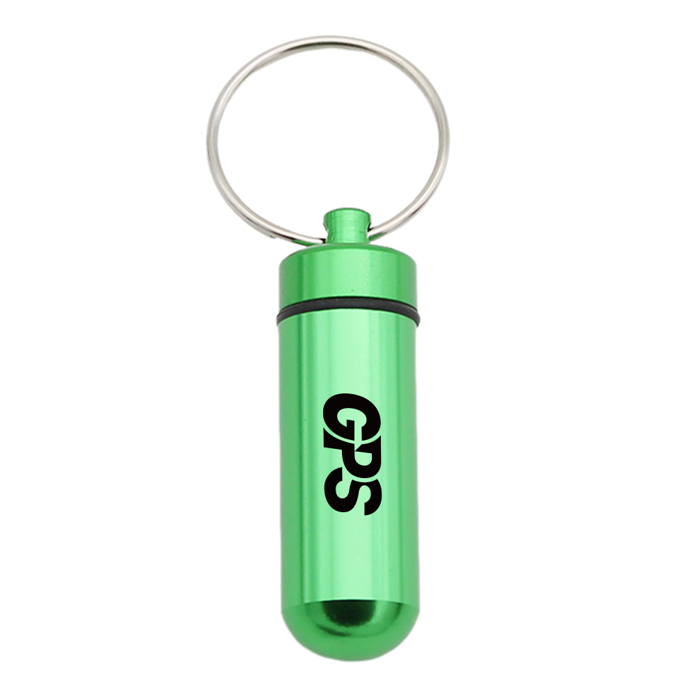 1 7/8 " Aluminium Alloy Pill Case With Keychain 2