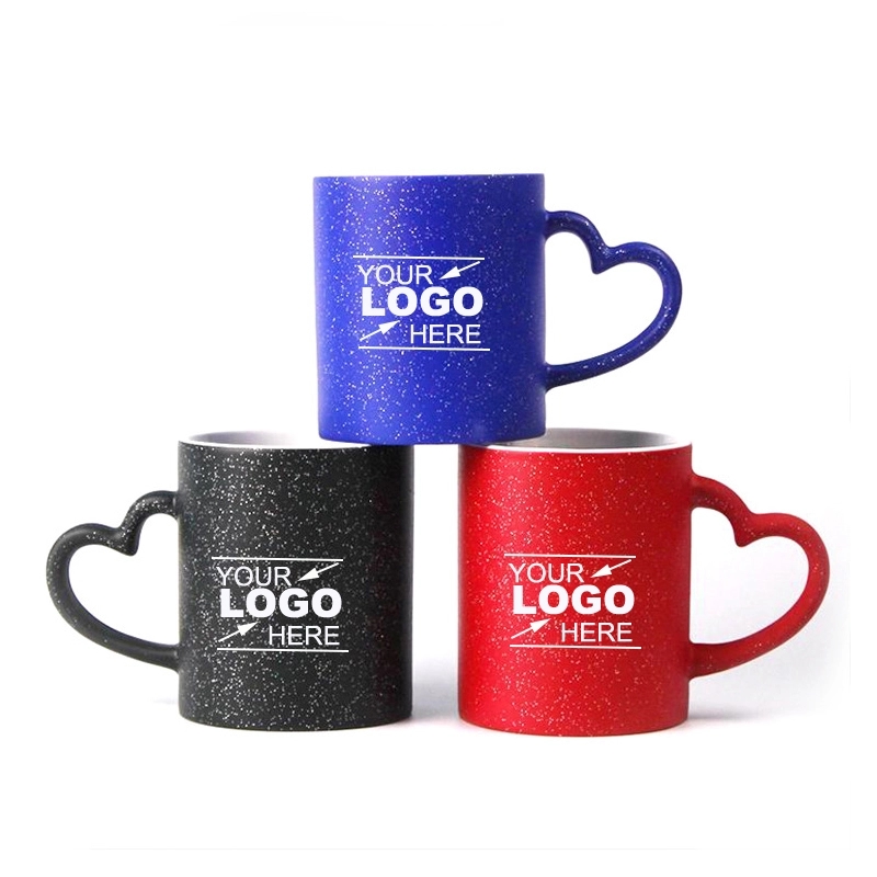 11oz Color Changing Sublimation Ceramic Mug with Heart Handl 4