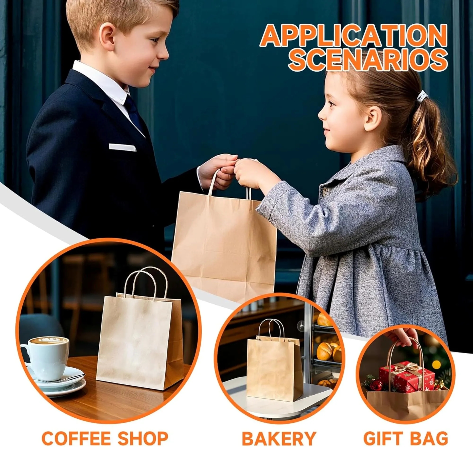 Kraft Paper Gift Bag With Handle Free Shipping 2