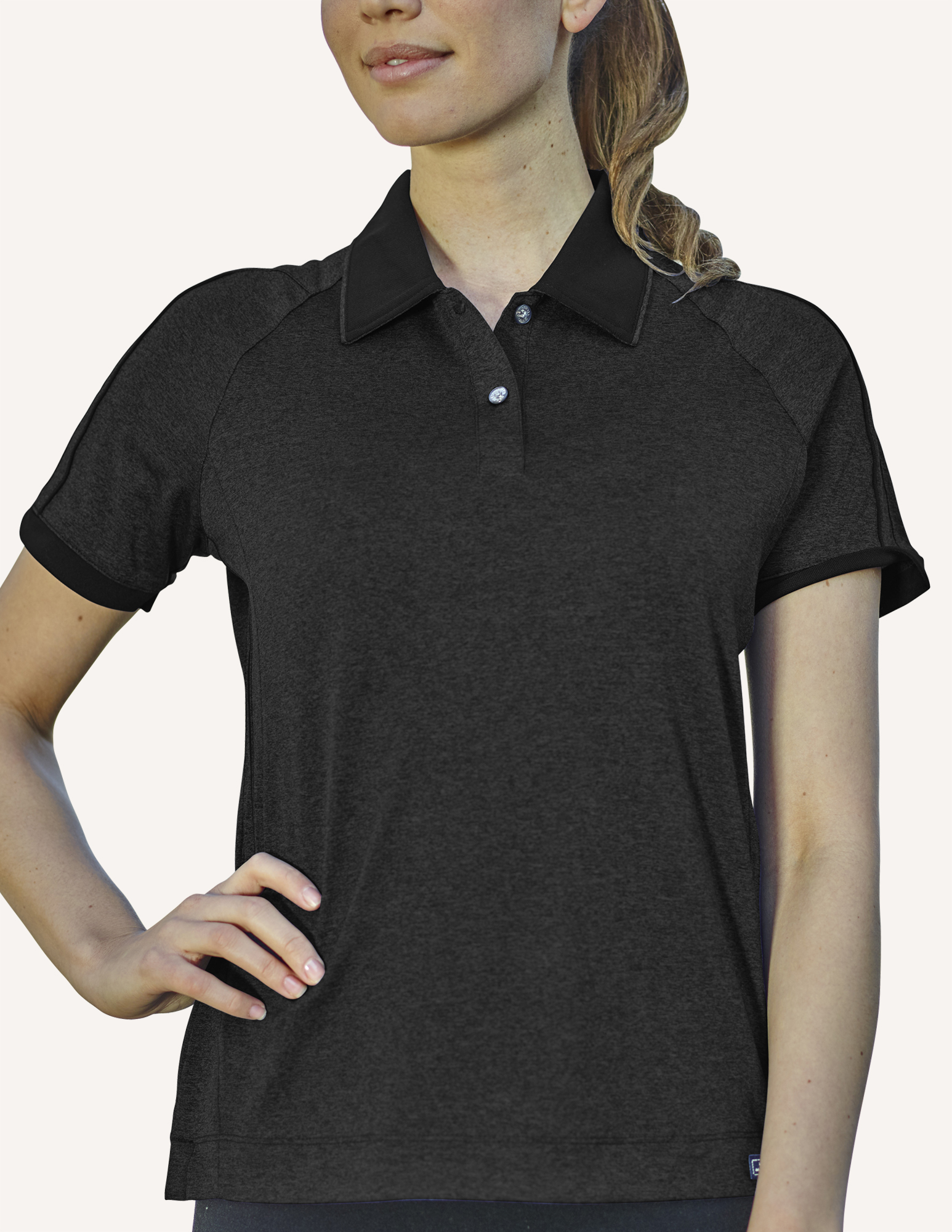 Ladies Heathaway Micro Double Dye Knit Polo Shirt 3