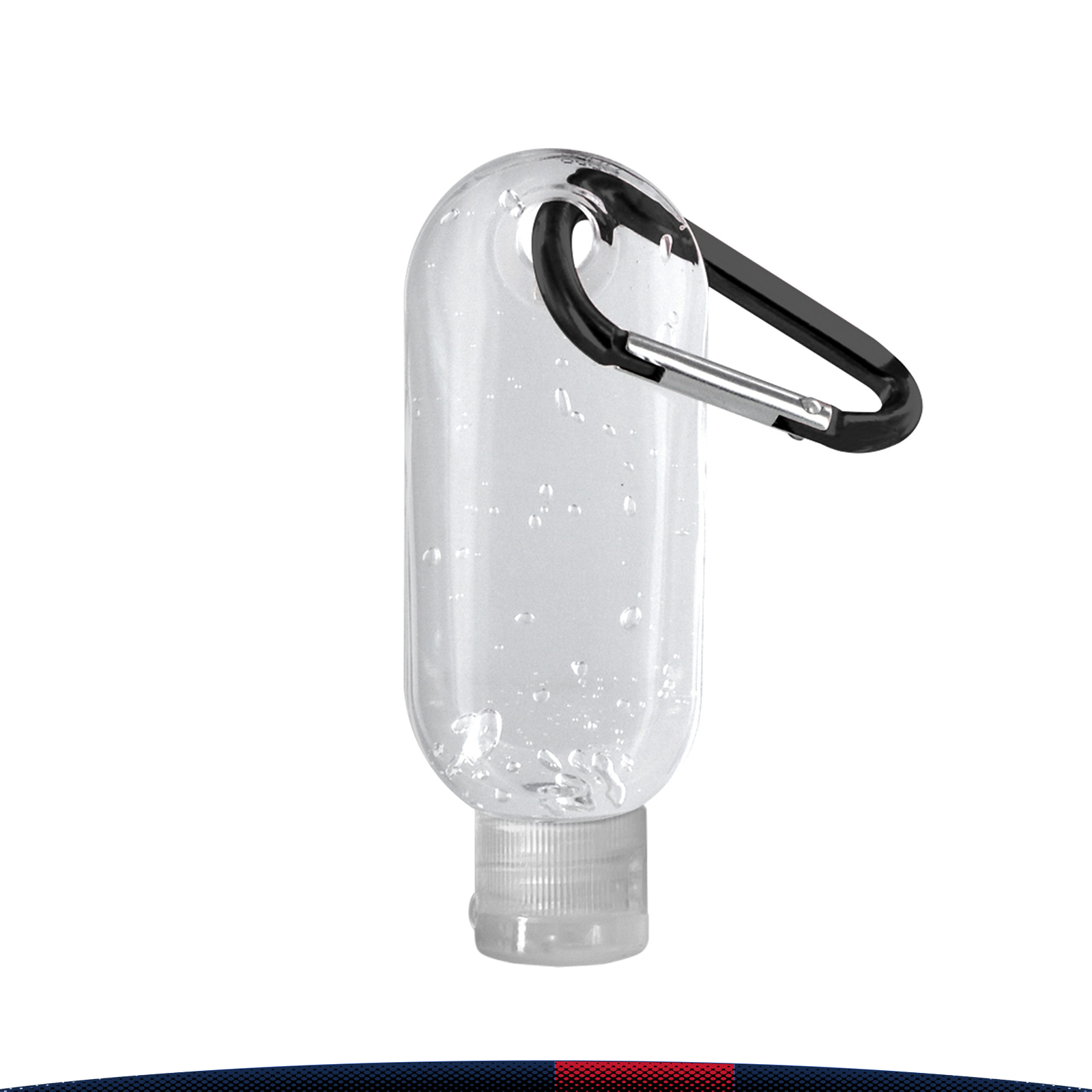 1.9 oz. Pabuk Clear Bottle Clear Sanitizer With Carabiner 4
