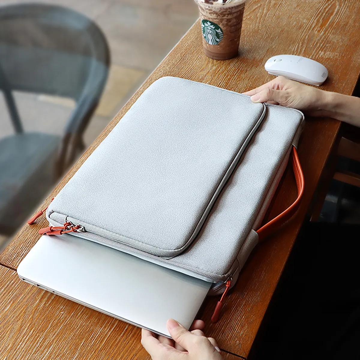 Waterproof Laptop Bag with Side Pockets Handle 5