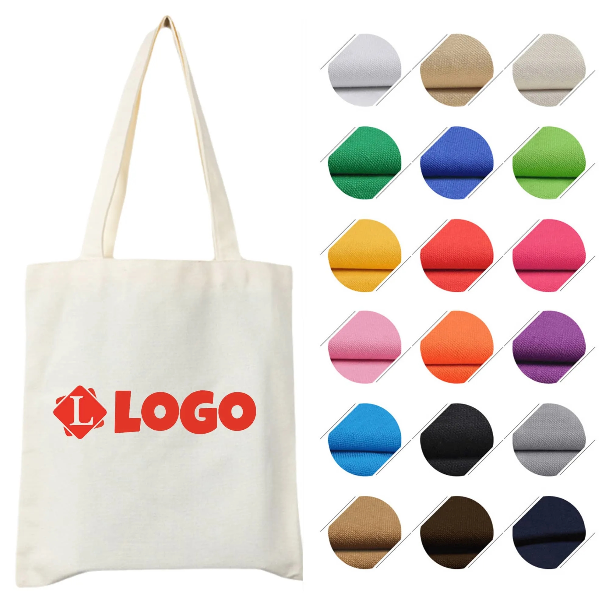 Custom Vertical Canvas Bag, custom tote bag with logo imprint 2