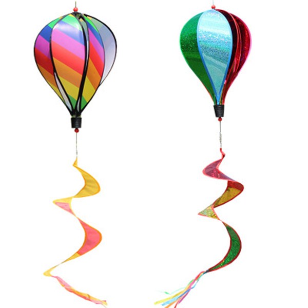 Rainbow Hot Air Balloon 6 Panel Wind Spinner Includes Colorf 2