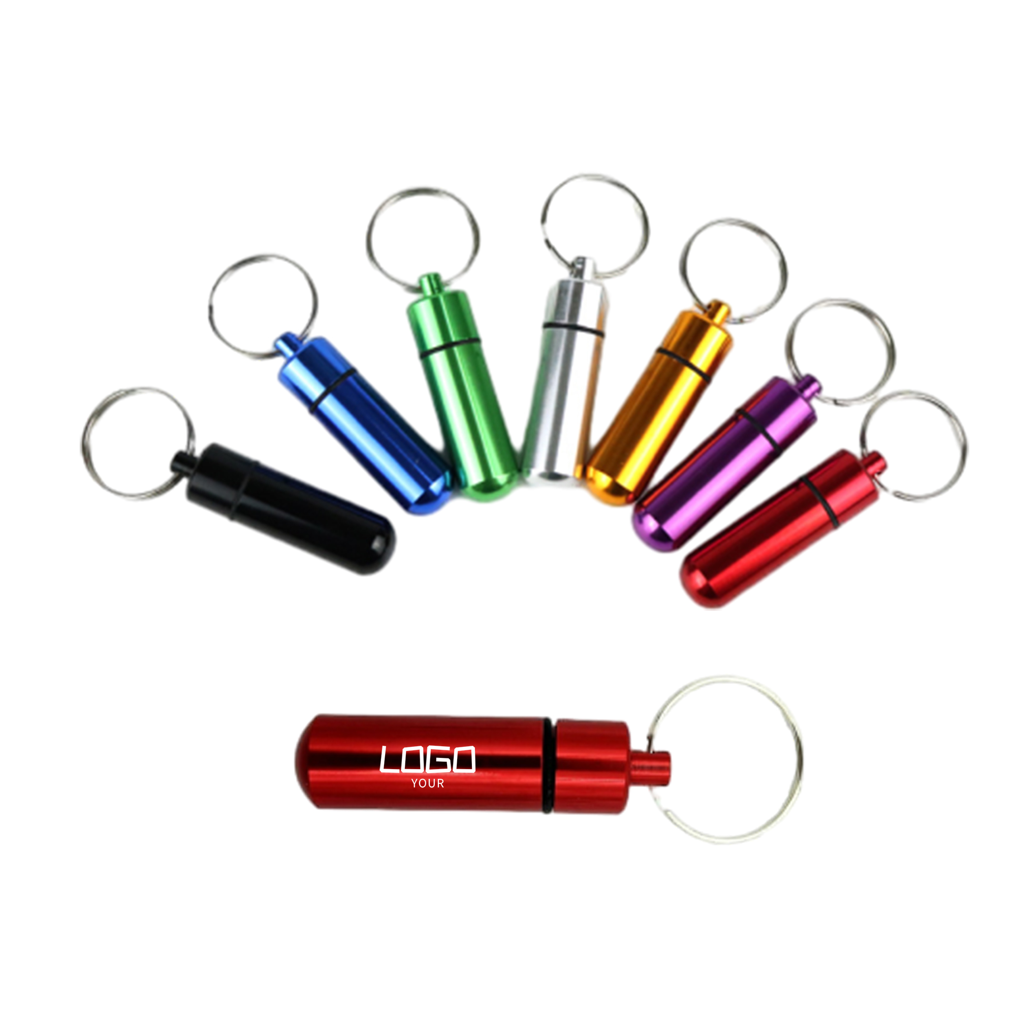 Waterproof Aluminum Pill Box Case With Keychain 1