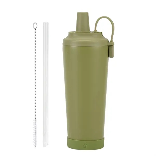Portable Magnetic Ceramic Liner Straw Cup - 24oz Hand-Held 12