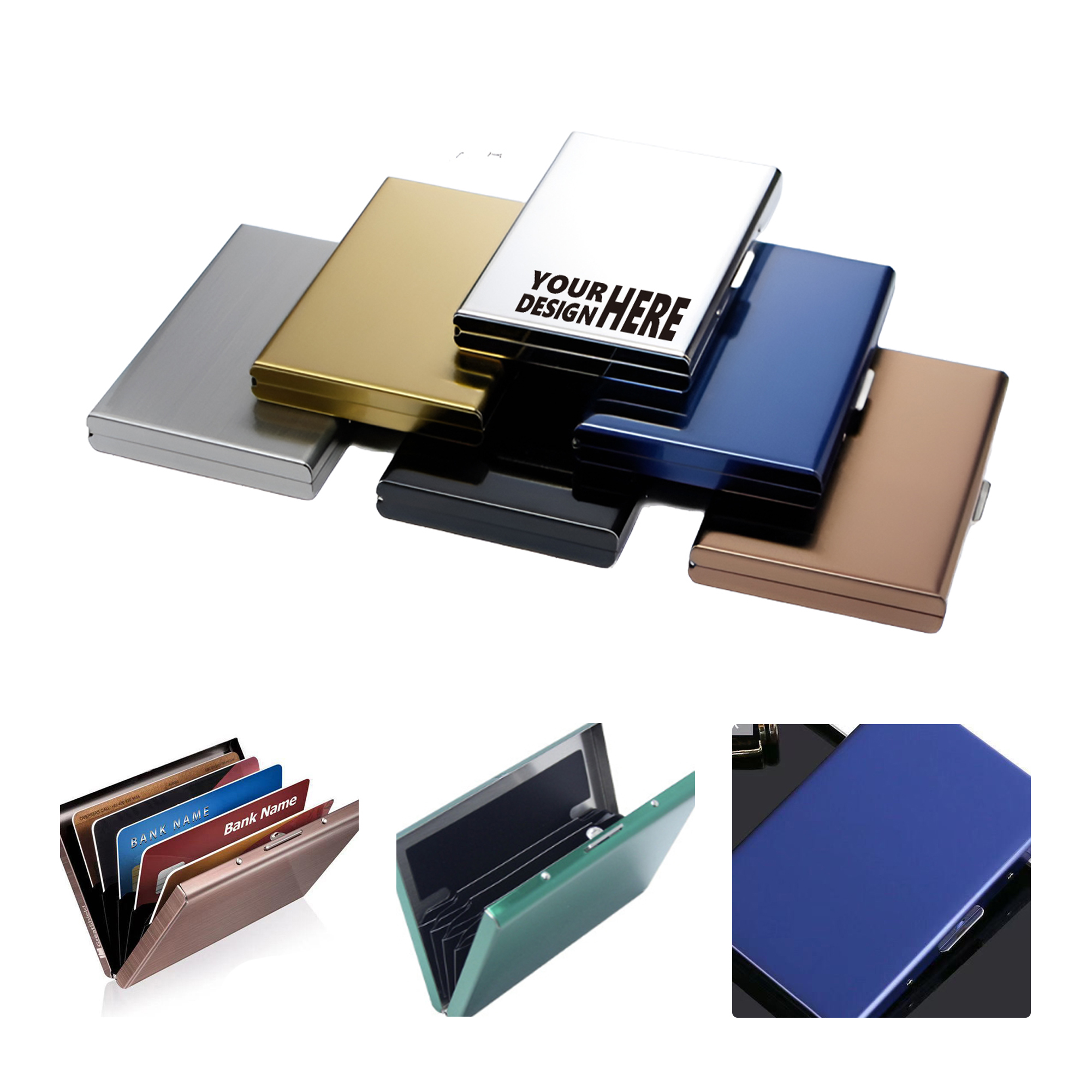 MOQ50 Stainless Steel Blocking Card Holder With Custom Logo 1