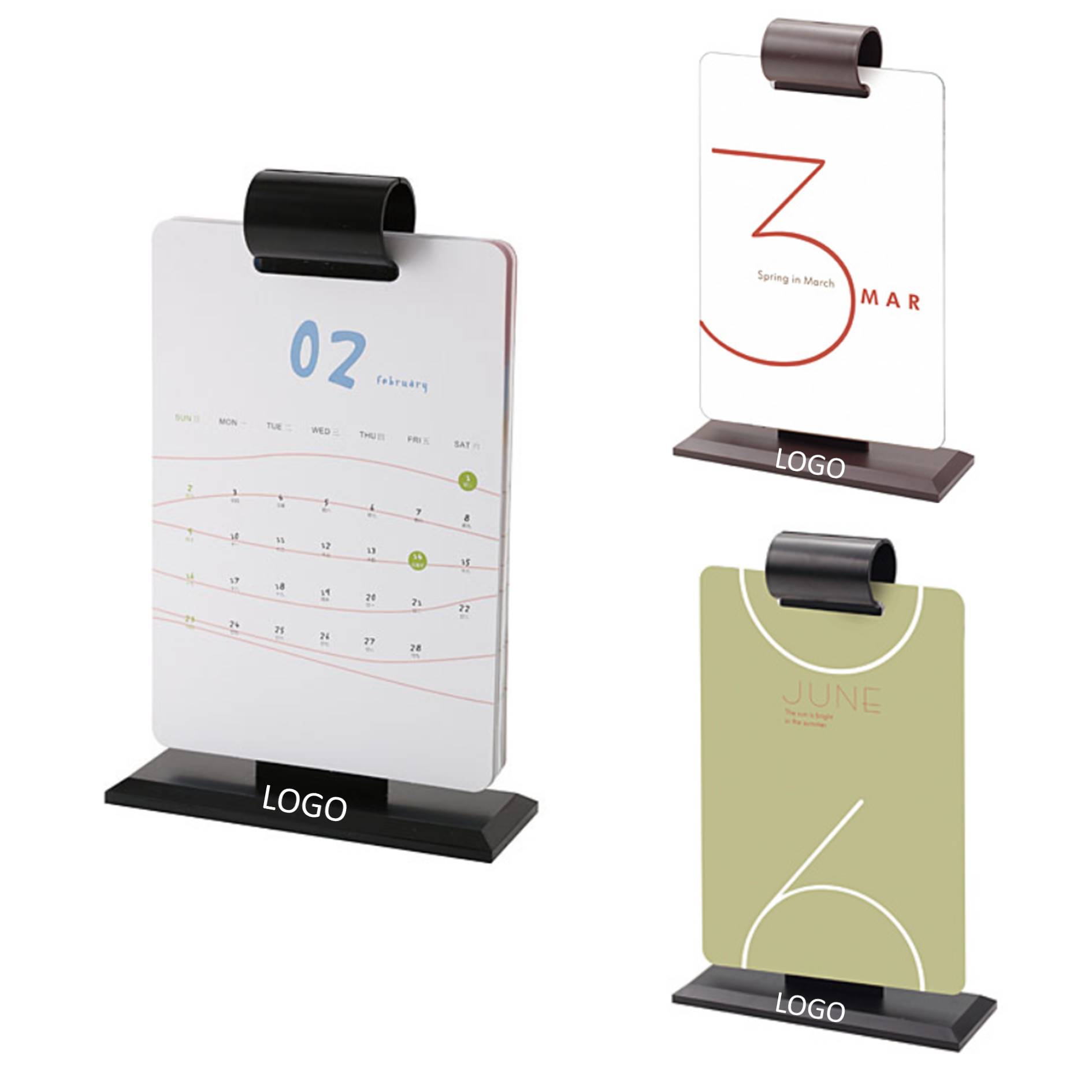 Plastic Stand Up Monthly Desktop Vertical Calendar 2