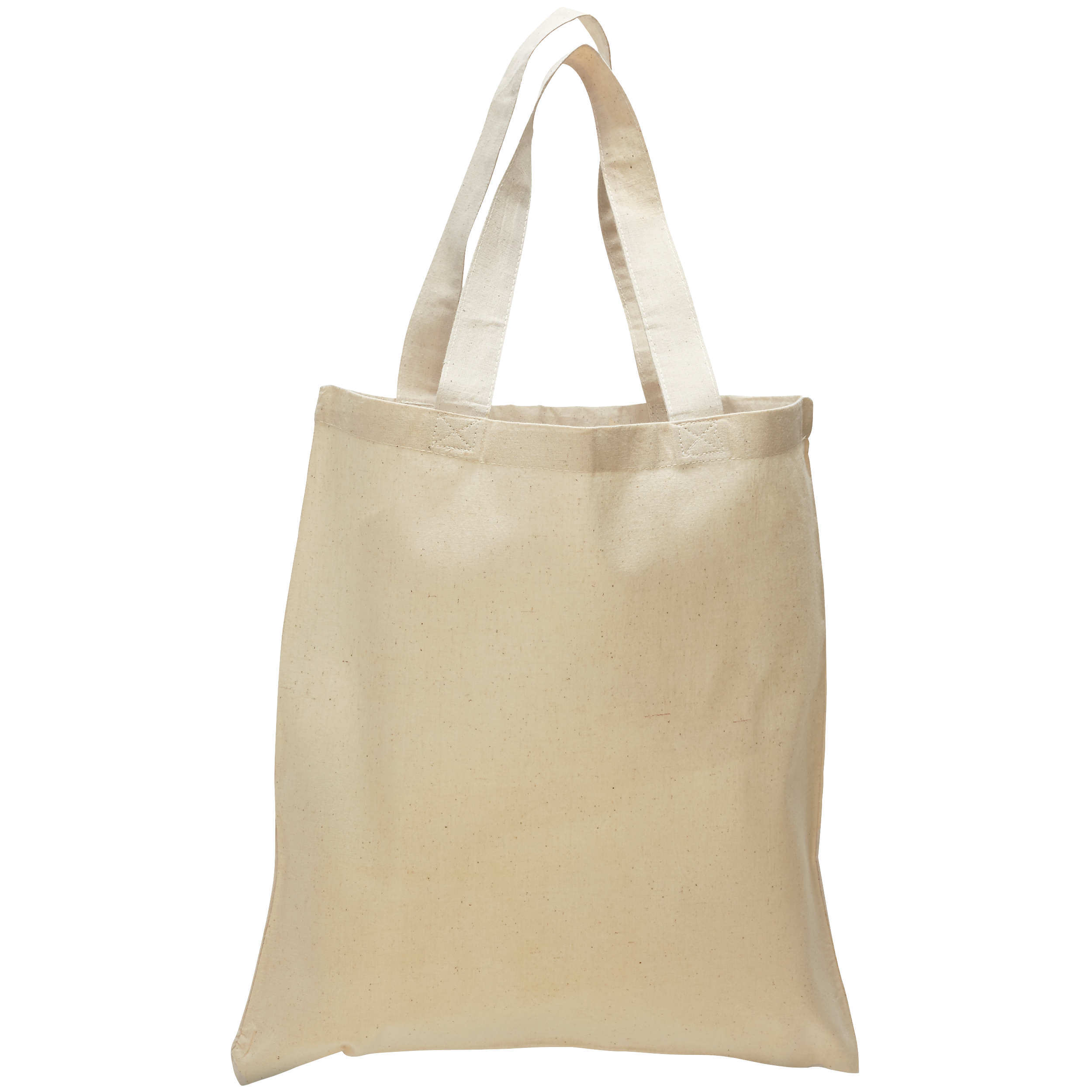 Natural Colored Economical Tote Bag with Self Fabric Handles. 6 oz 100% Cotton 1