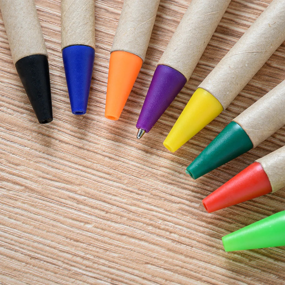 Eco Friendly Blank Pen Kraft Paper Body Clip Tip & Cap 3