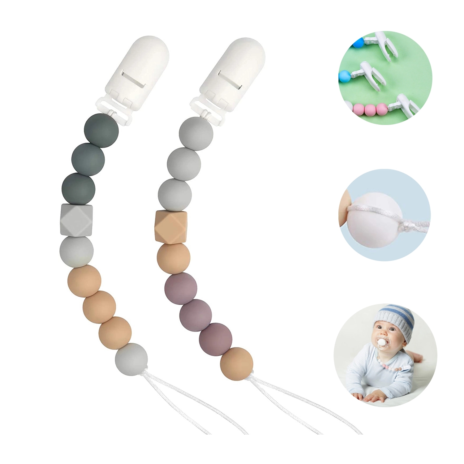 Silicone Baby Pacifier Clips Chain 2