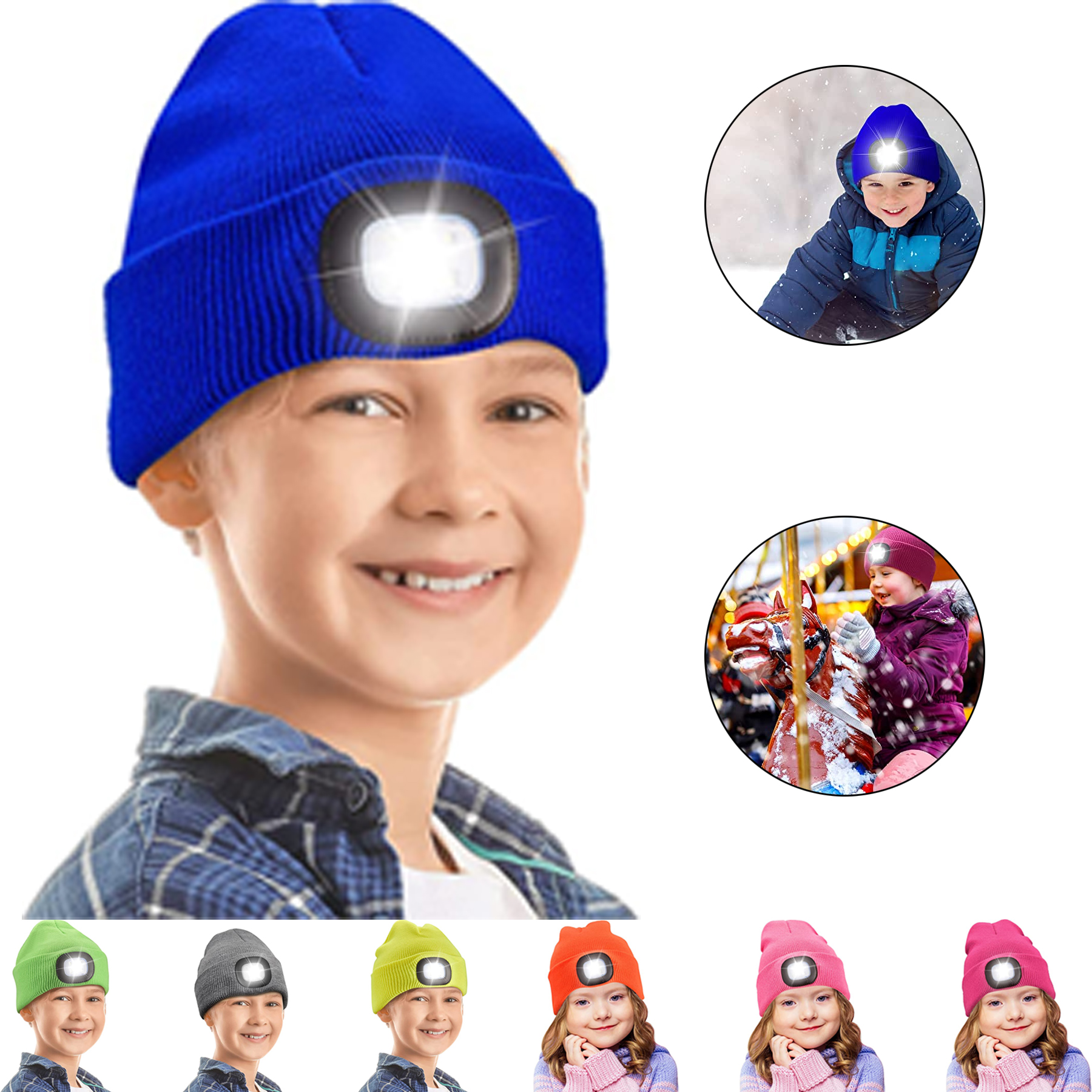Boys Girls Unisex LED Knit Hat 2