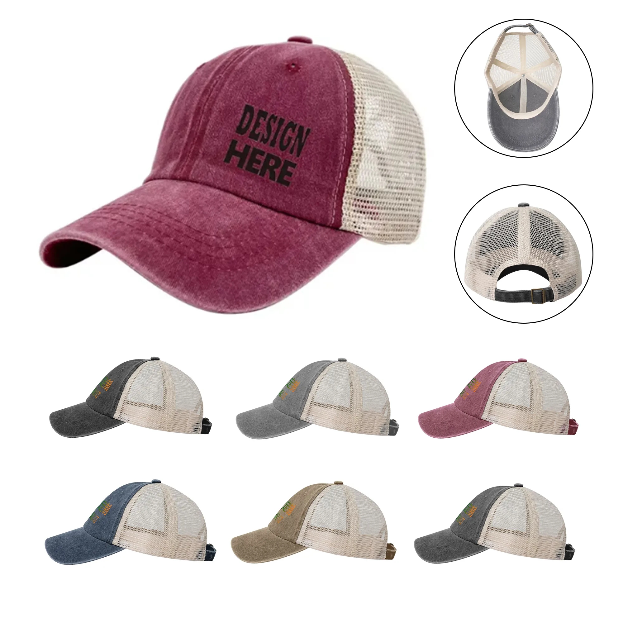 Ventilated Retro Mesh Baseball Hats 2
