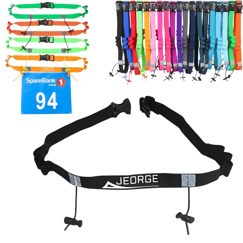 Unisex Triathlon Marathon Race Number Belt With Gel Holder 1