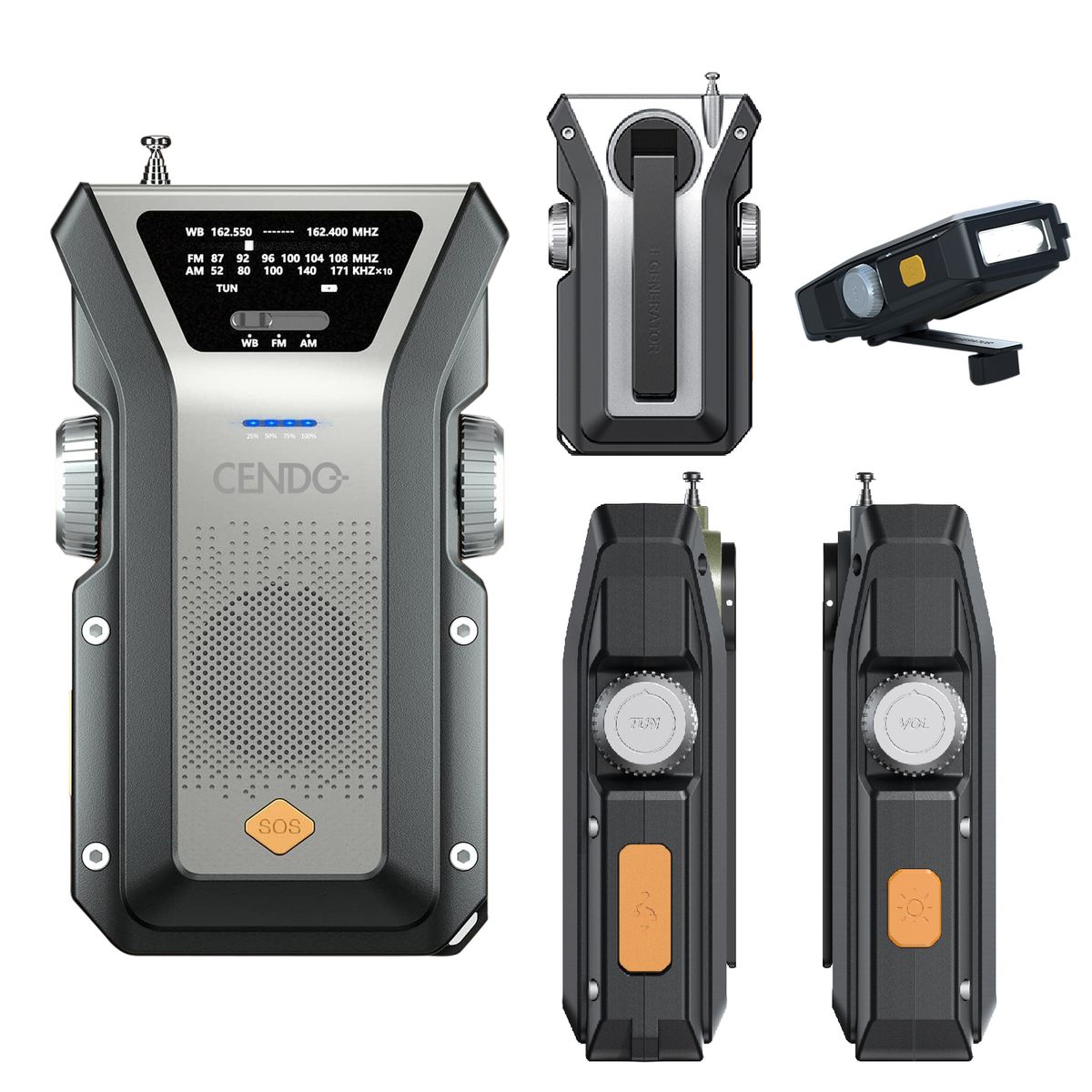 ResQ Emergency Weather Radio with Hand Crank, Solar, and 4000mAh Portable Phone Charger 9