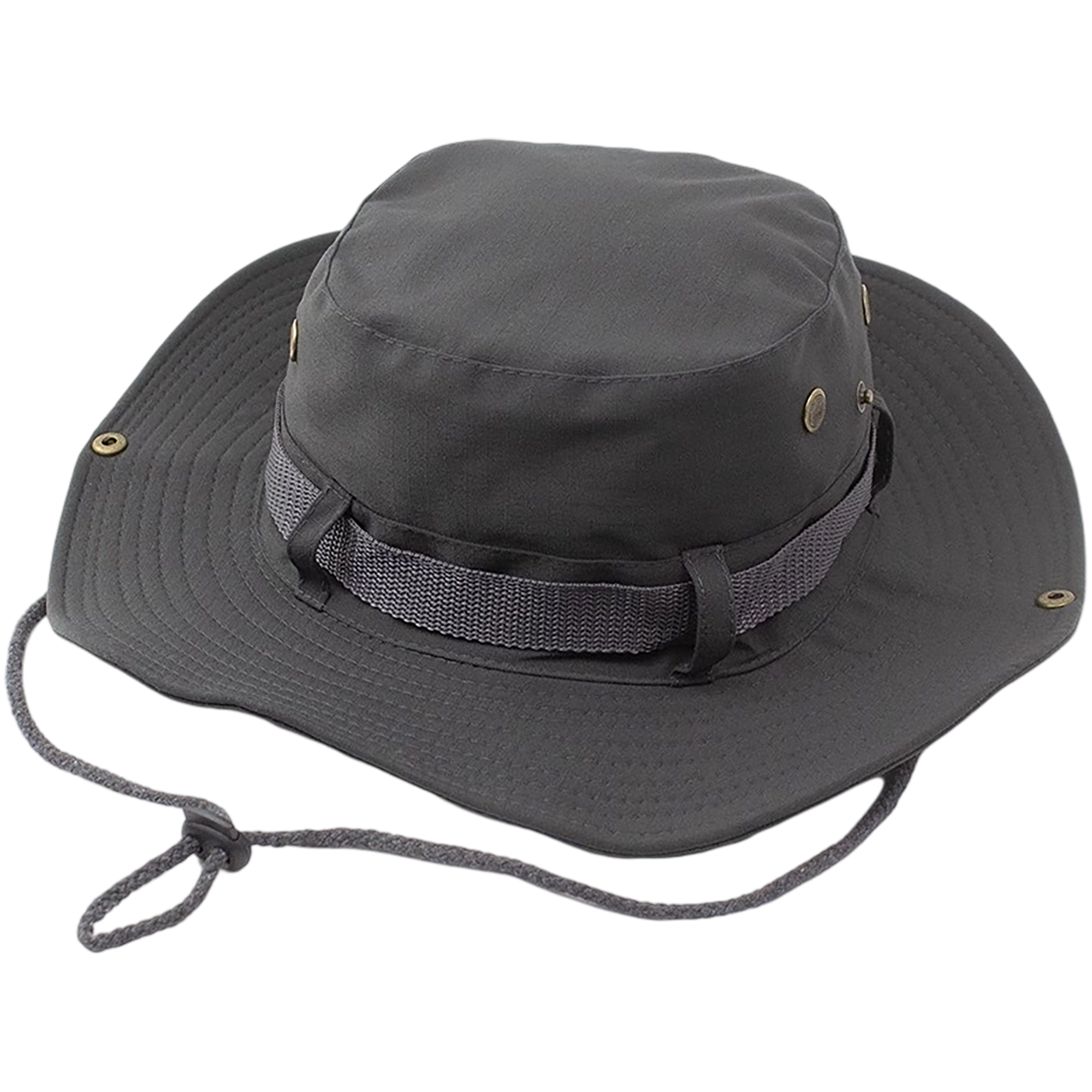 Cotton Wide Brim Boonie Hat With Chin Cord And Ventilation Mesh 10