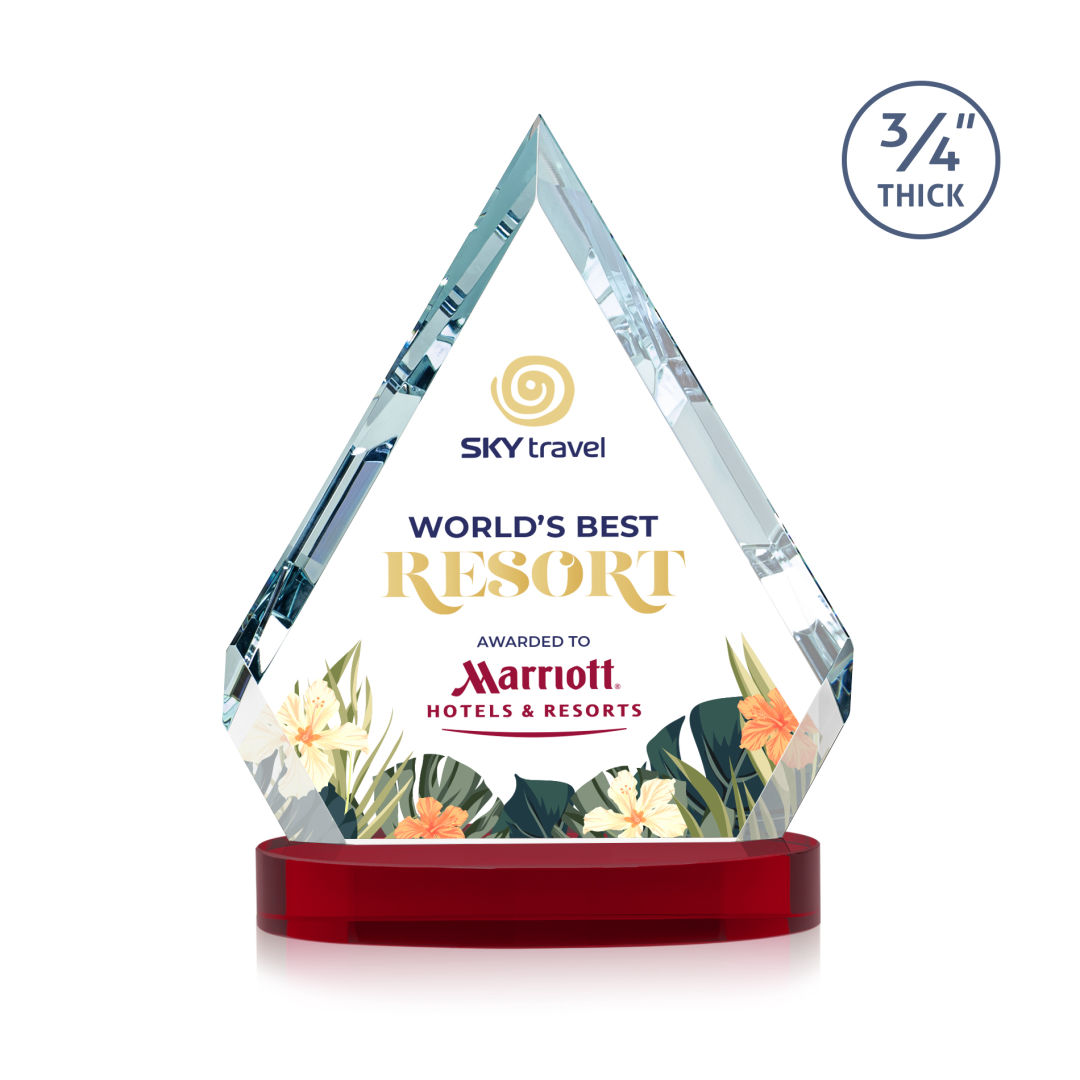 Apex VividPrint™ Award on Alberton Base - Red 3