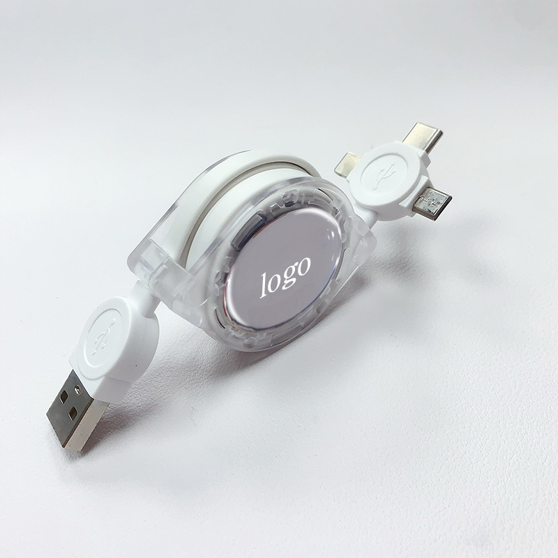 3 in 1 Transparent and Data Connection Charging Retractable Cable 3