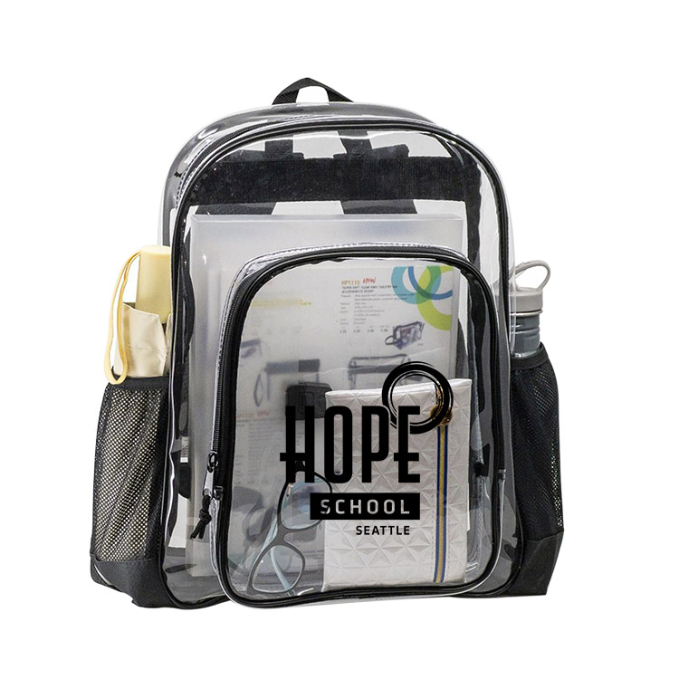 Soft Clear Mesh Pockets Zipper Backpack 2