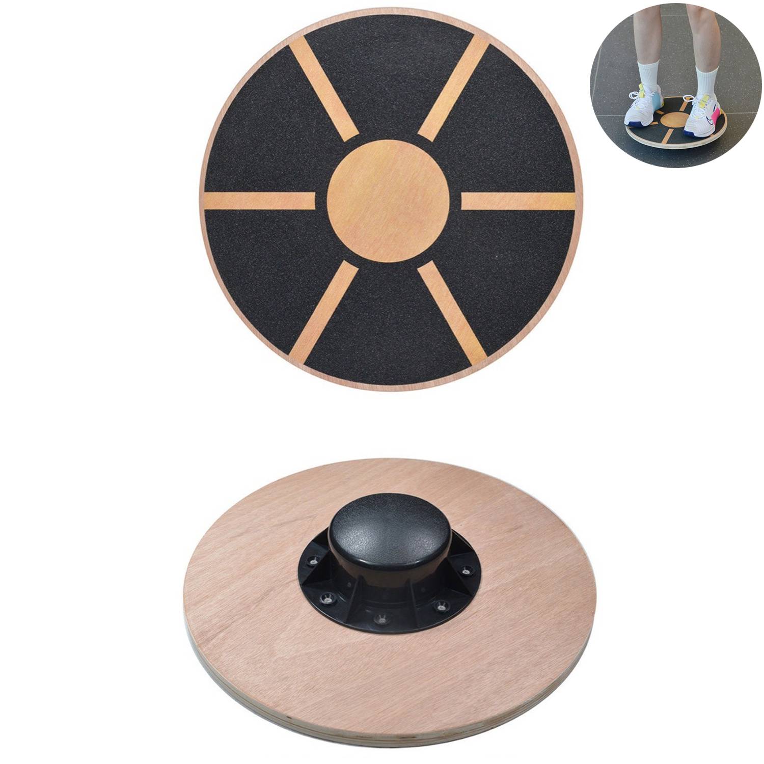 Wooden Non Slip Wobble Balance Board 6