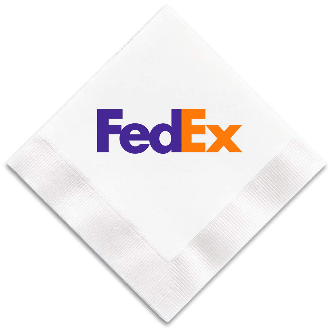 Foil Stamped 1-Ply White Beverage Napkin
