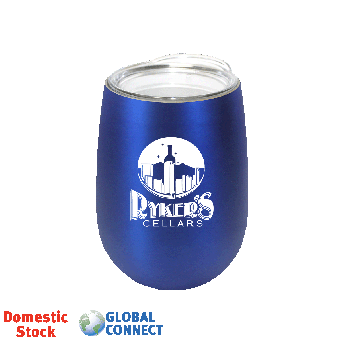Halcyon® 12 oz. Stainless Steel Wine Glass with Acrylic Lid 1