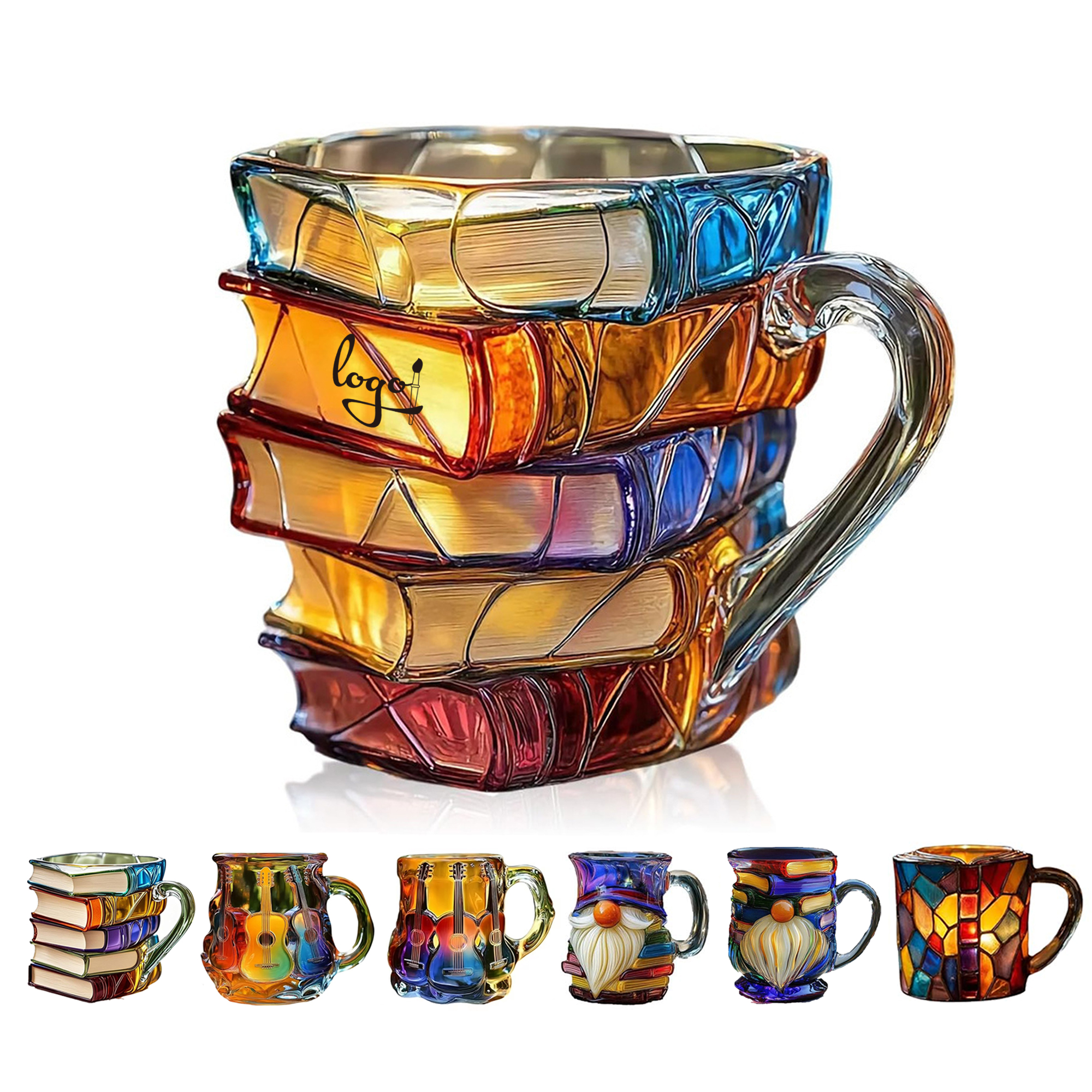 Vintage Style Book Stack Coffee Mug 2
