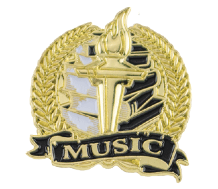 Academic Music Lapel Pin- Music (1-1/8")