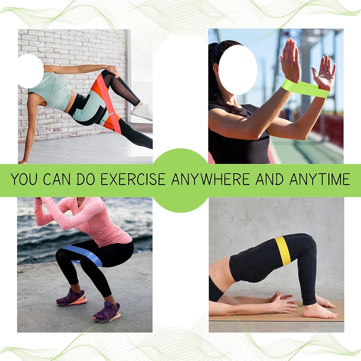 Fitness Resistance Stretch Loop Band Exercise Gym Workout 4