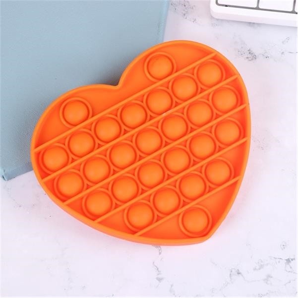 Solid Color Heart Shape Push Bubble Sensory Pop Popper Fidge 4