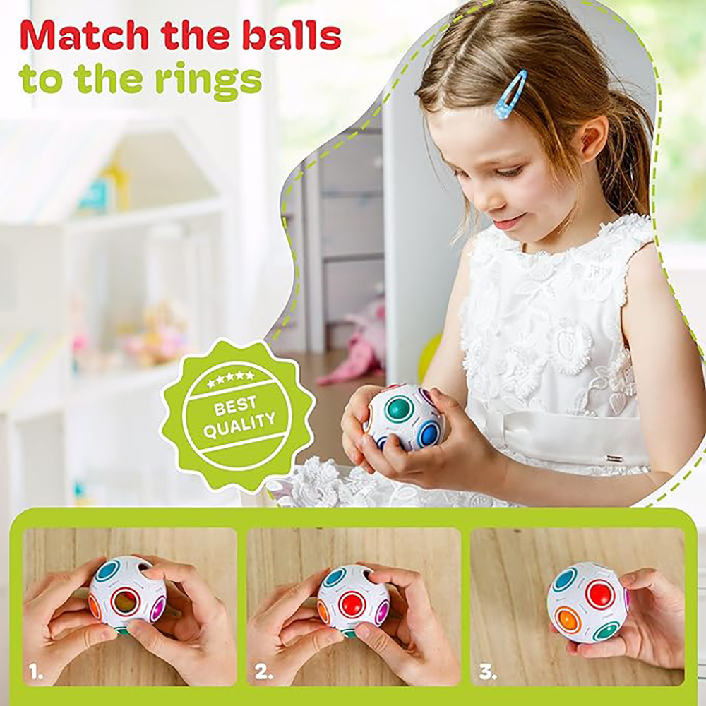 Press TheRainbow Ball Cube Toy 7