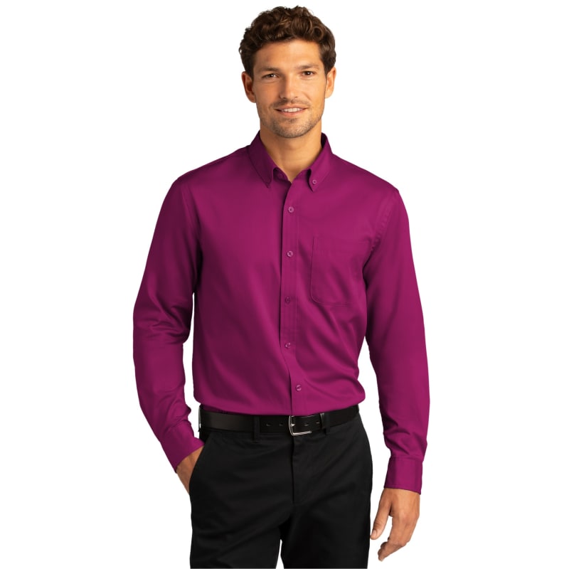 Port Authority Long Sleeve SuperPro React Twill Shirt. 2
